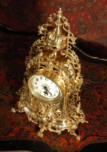 fig 3. ***** SOLD ***** Small Antique French Rococo Boudoir Clock - Japy Freres